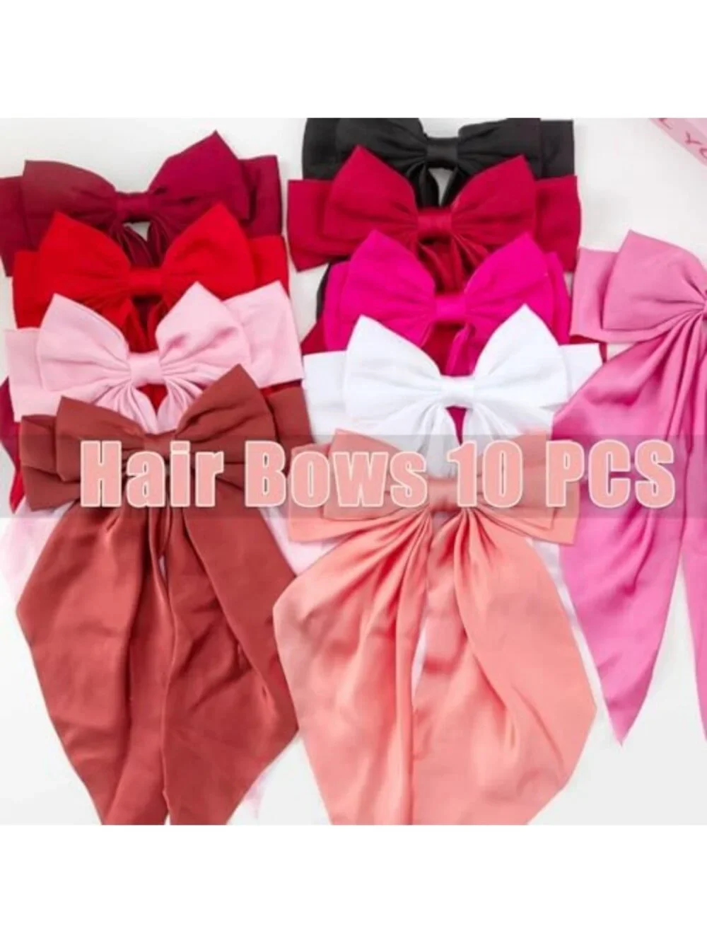 10 PCS Oversized Hair Bows for Women & Girls - Cute Aesthetic Hair Accessories